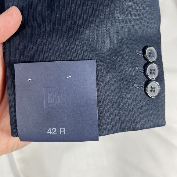 GAP BLAZER MENS 42R BLUE SUIT JACKET NWT NEW TWO BUTTON COTTON SPANDEX SUIT TOP - Picture 4 of 13